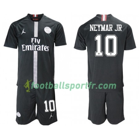 Tenue Paris Saint Germain Neymar Jr 10 Jordan Noir Enfant Troisieme 2018-2019 Maillot de Foot